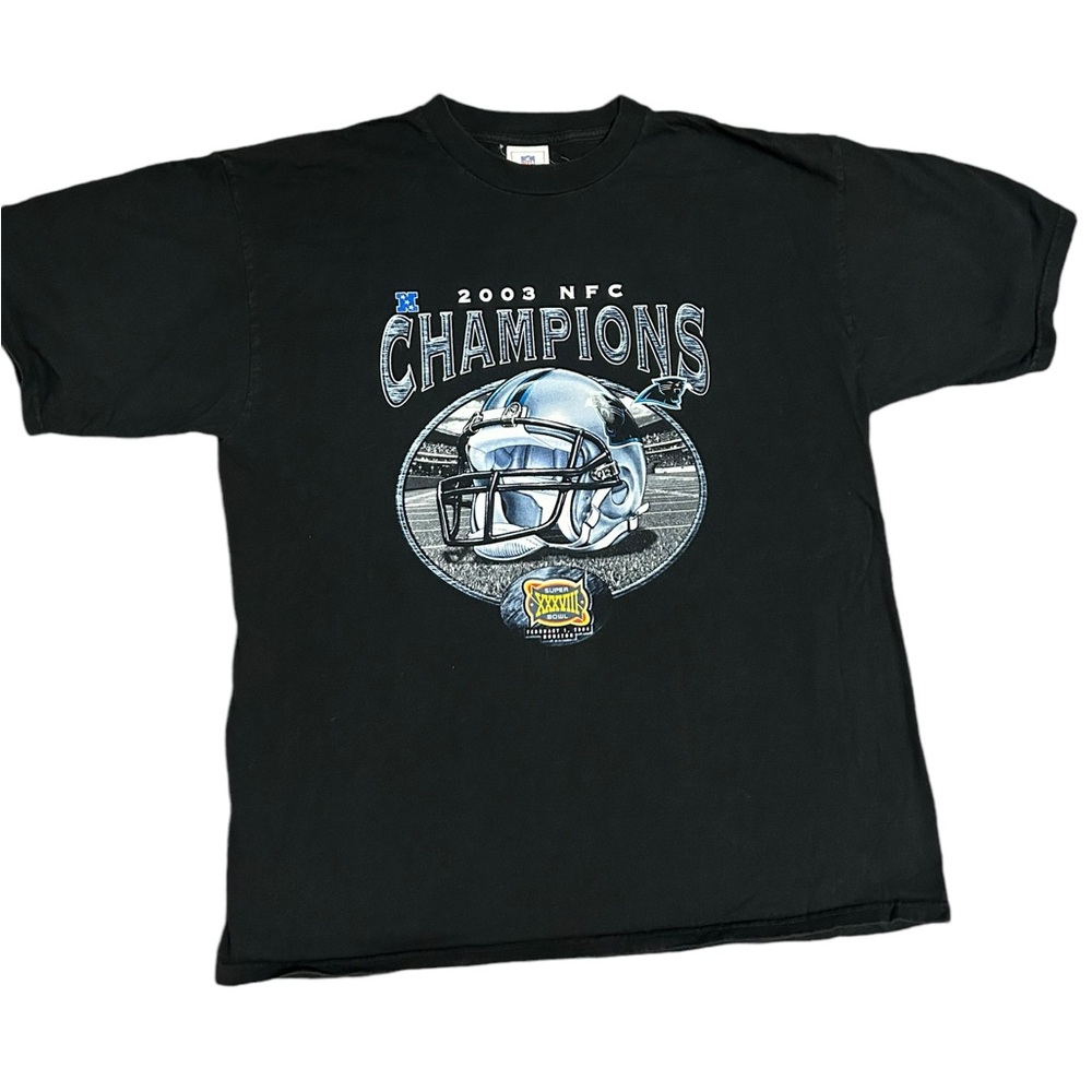 Vintage Y2K 2003 NFL brand Carolina panthers NFC Champions Super Bowl t shirt
